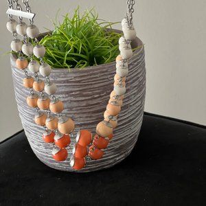 Lia Sophia Coral tones 3-strand necklace